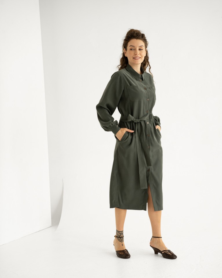 Asymmetrical office dress