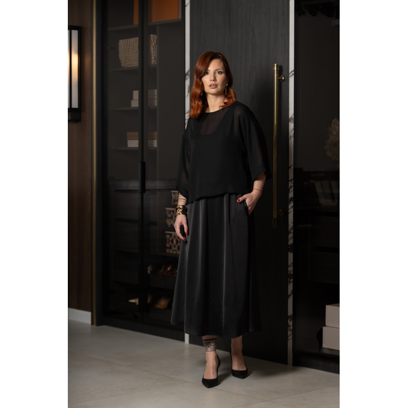Double layer black dress