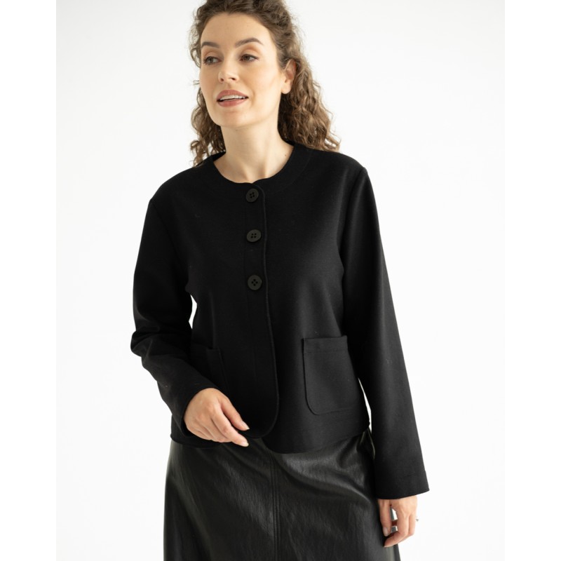 Black short wool jacket