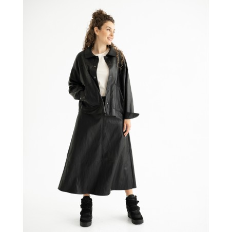Black leather skirt