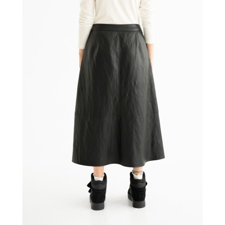 Black leather skirt