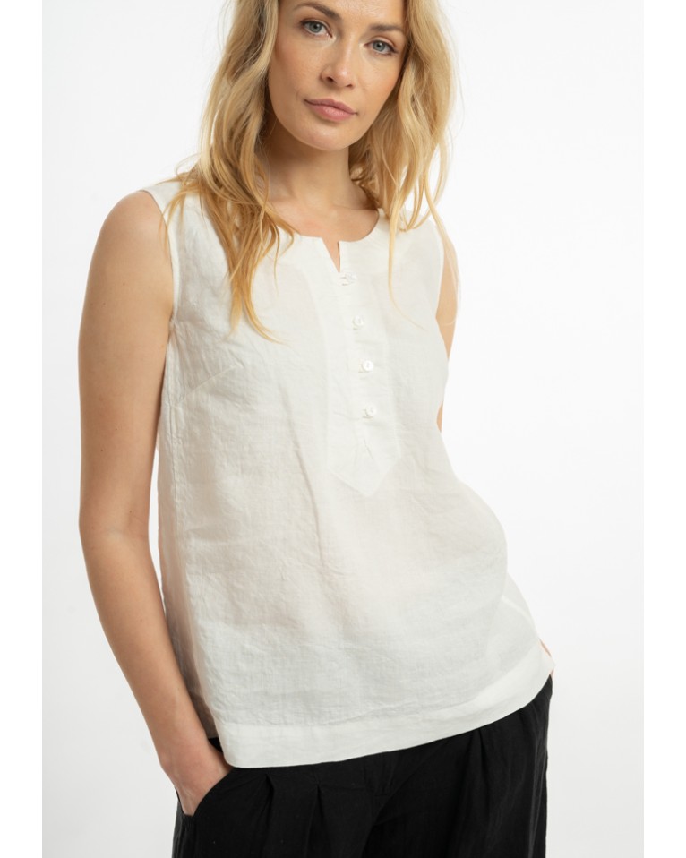 Small sleeveless linen blouse (B)