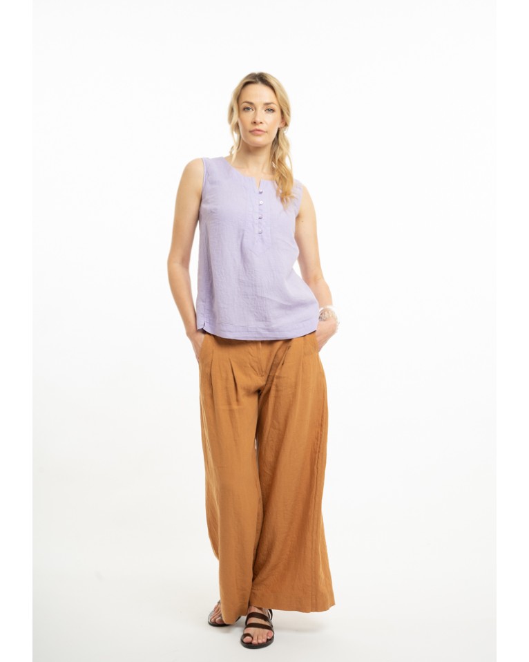 Small sleeveless linen blouse (L)