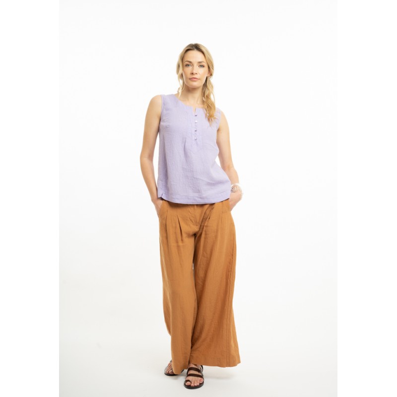 Small sleeveless linen blouse (L)