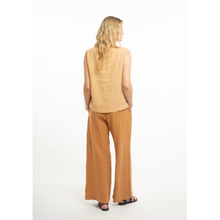 Small sleeveless linen blouse (S)