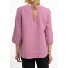 Linen blouse with stand-up collar (V)
