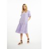 Linen dress with ornate sleeves and ruffles (L)