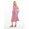 Long linen dress with deep slits on the sides (V)