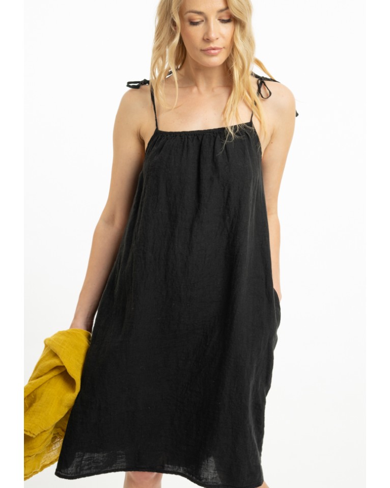 Maža lininė suknelė su petnešėlėmis (J)