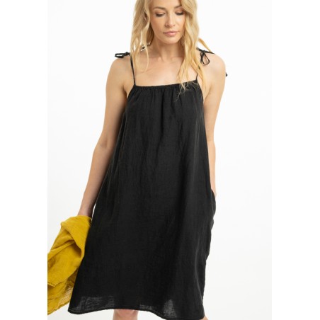 Small linen dress with straps (J)