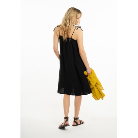 Small linen dress with straps (J)