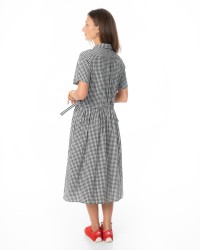 Black and White Gingham Midi Dress